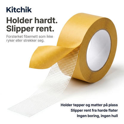FiberGrip — dobbeltsidig teip med fibernett