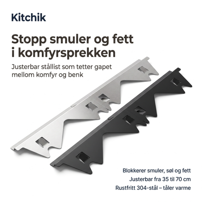GapSeal — rustfrie lister som tetter komfyrsprekken