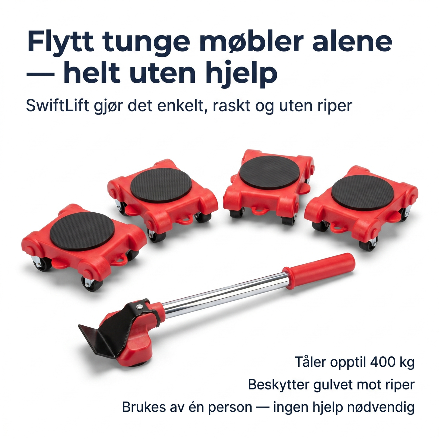 SwiftLift - Møbelflytter med hjul og løftespak