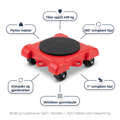 SwiftLift - Møbelflytter med hjul og løftespak