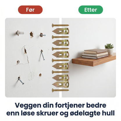 GripFix — Selvborende veggankere med skruer (50 deler)