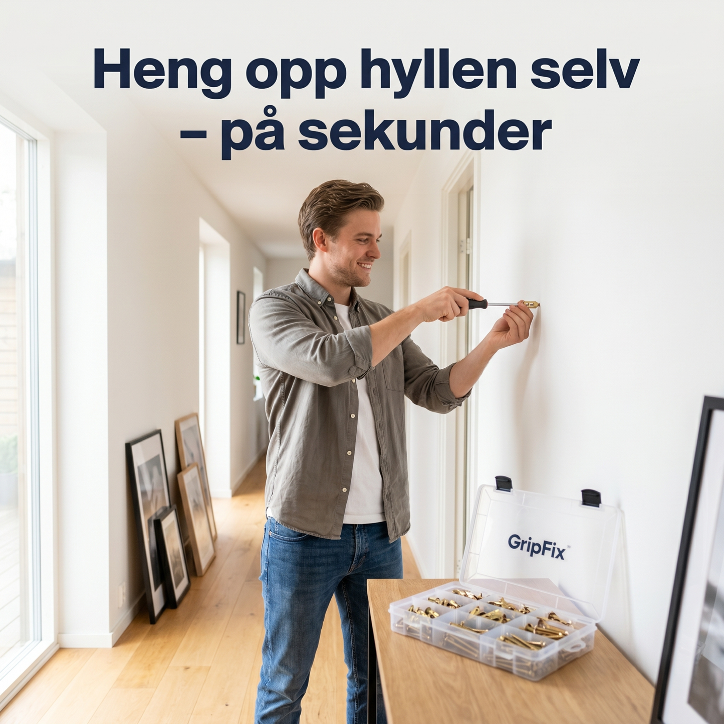 GripFix — Selvborende veggankere med skruer (50 deler)